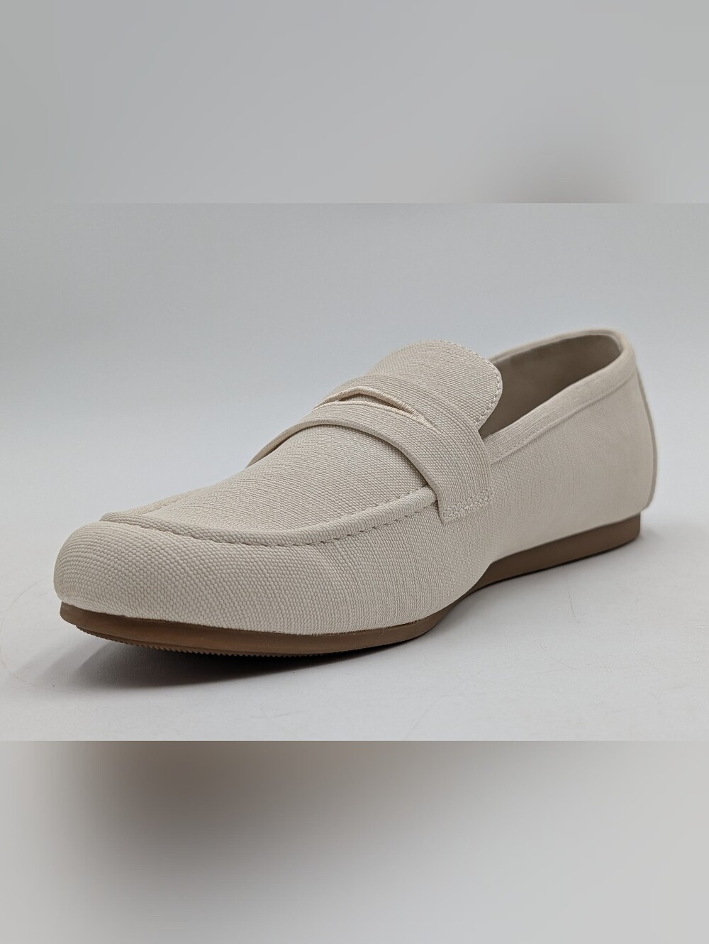 Kensie Womens Sz 10 EU 41 Yelena Canvas Penny Loafer Flat Slip-On Cream Shoe - Picture 6 of 17